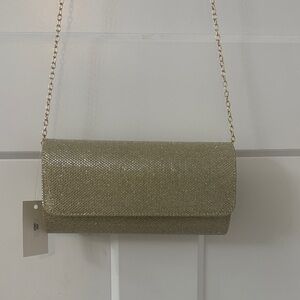 ✨NWT Sparkling GOLD Clutch with Chain Strap